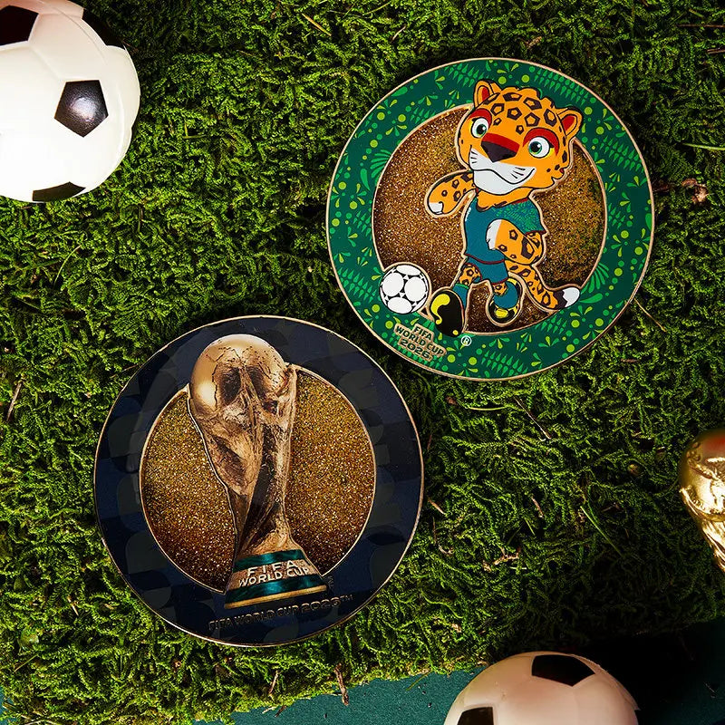 FIFA 2026 World Cup Metal Quicksand Coaster & Magnet - Unique Gift