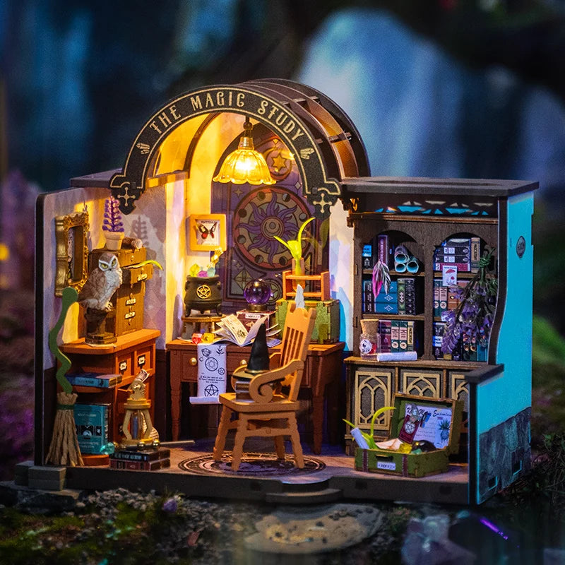 Robotime Magic Study Miniature House - Enchanting 3D Wooden Puzzle