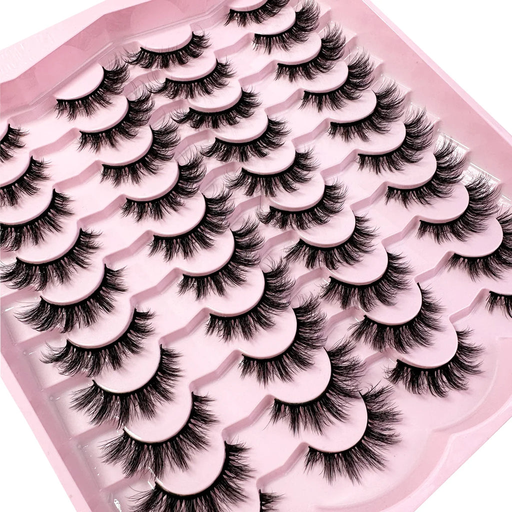 20 Pairs 5D Fluffy D Curl Lashes - Thick & Soft Cat Eye Extensions