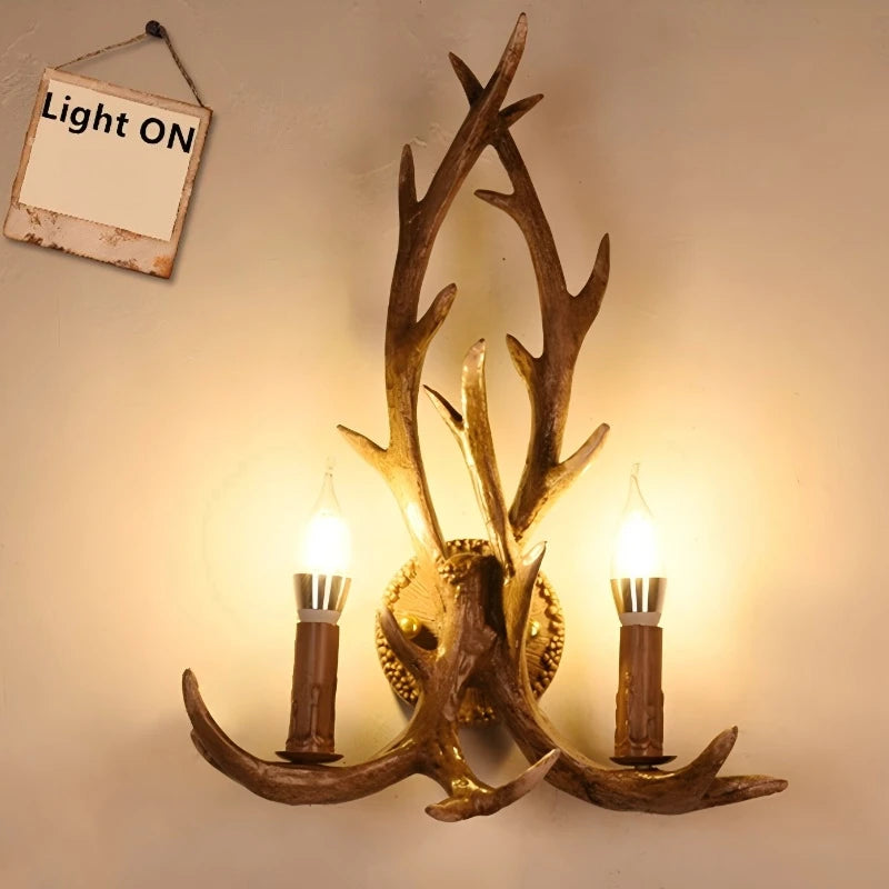 Vintage Deer Horn Pendant Light - Industrial Antler Chandelier