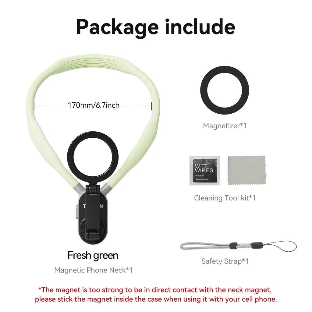 TELESIN Magnetic Neck Mount for iPhone & Android - Quick Release Accessory