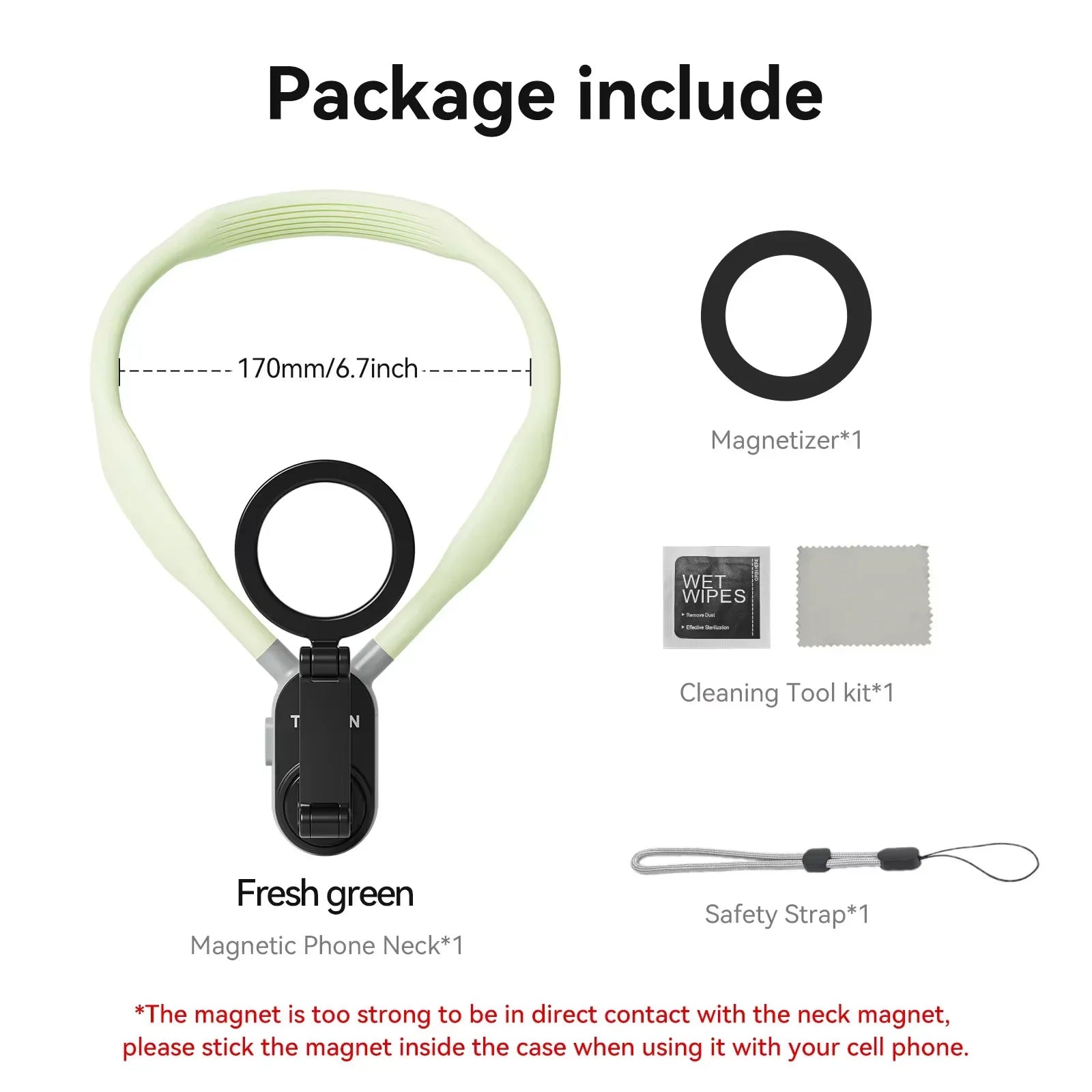 TELESIN Magnetic Neck Mount for iPhone & Android - Quick Release Accessory