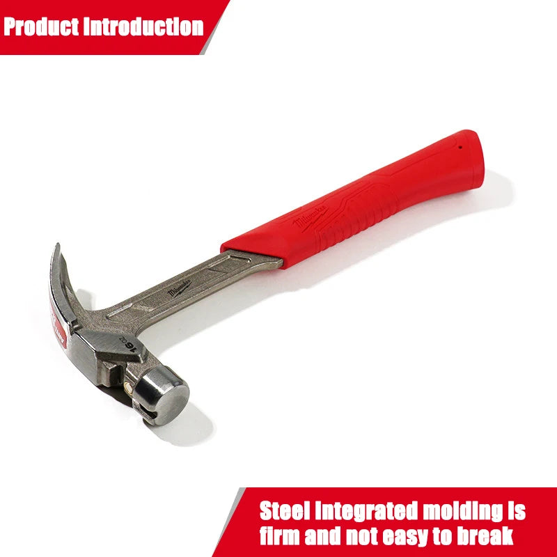 Milwaukee 12oz Smooth Face Hybrid Claw Hammer with Vibration Grip