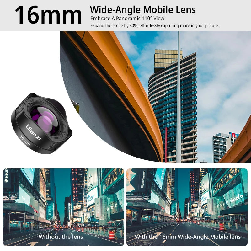 Ulanzi 75mm Macro Lens Kit for iPhone - Ultra Wide Fisheye Lens