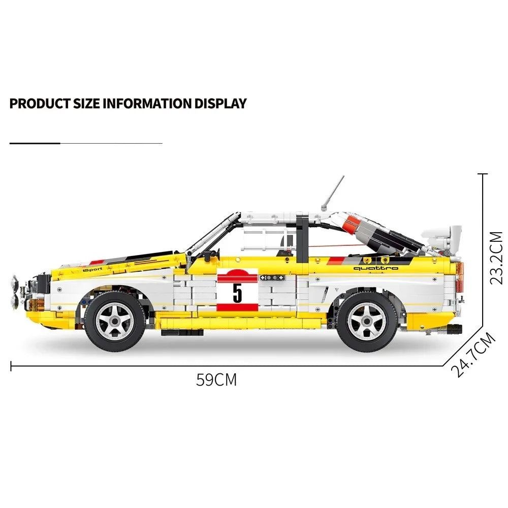 3887-Piece Retro Rally Car Building Blocks - Creative DIY Model Set