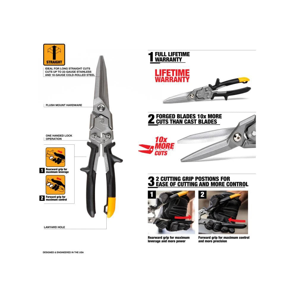 ToughBuilt Aviation Snips - Precision Cutting & Ergonomic Design