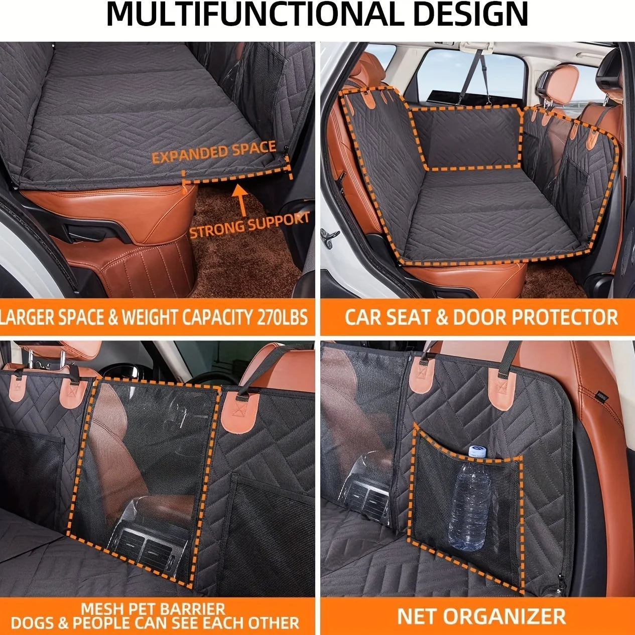 Waterproof Dog Seat Cover - Scratch-Proof Hammock for Cars