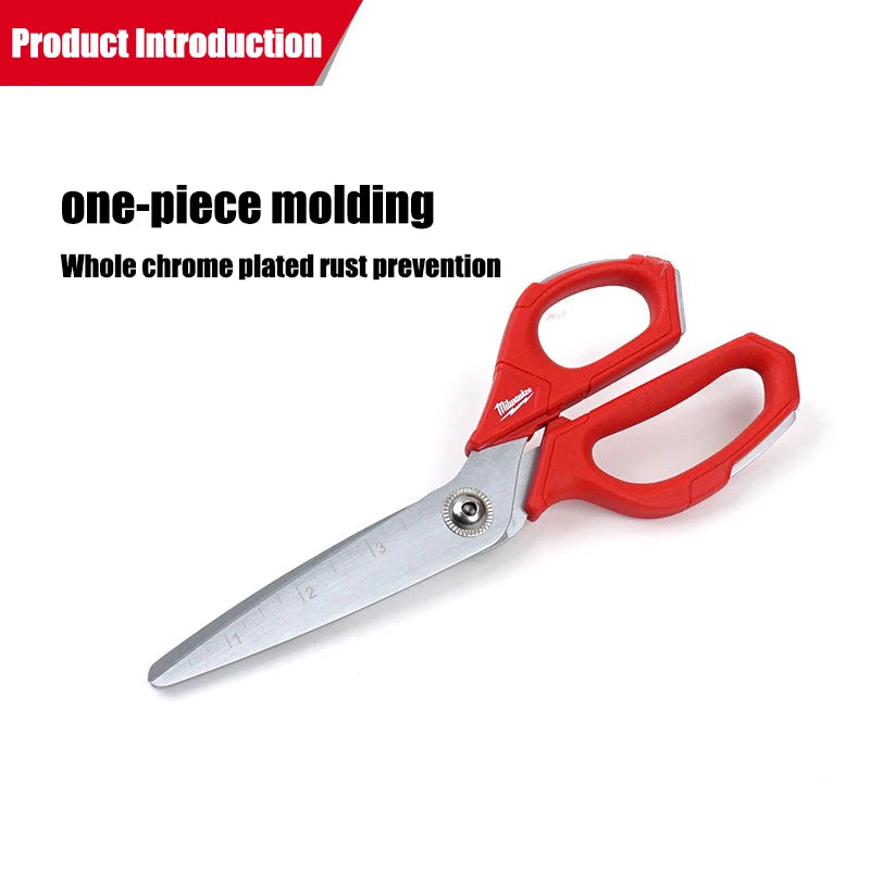 Milwaukee Jobsite Offset Scissors - Durable, Micro-Serrated, All-Metal Design