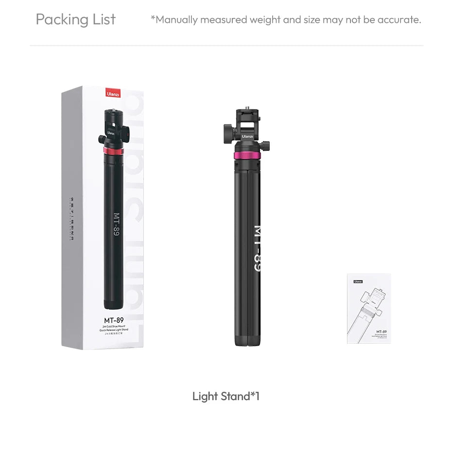 Ulanzi MT-89 Quick-Release Tripod Stand with Cold Shoe Mount