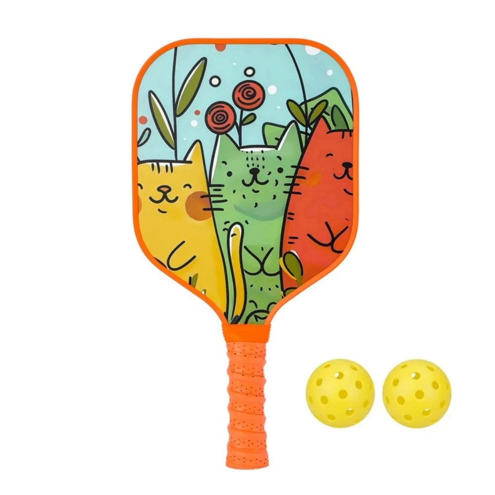 Kids Pickleball Set - Fun Cartoon Paddle with Ergonomic Grip