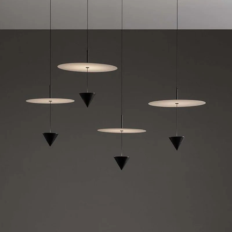 Modern Adjustable Black LED Pendant Light for Living and Dining Spaces