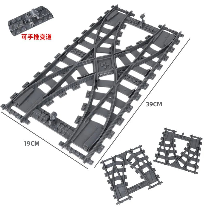 MOC City Train Tracks - Flexible Building Block Railway Set