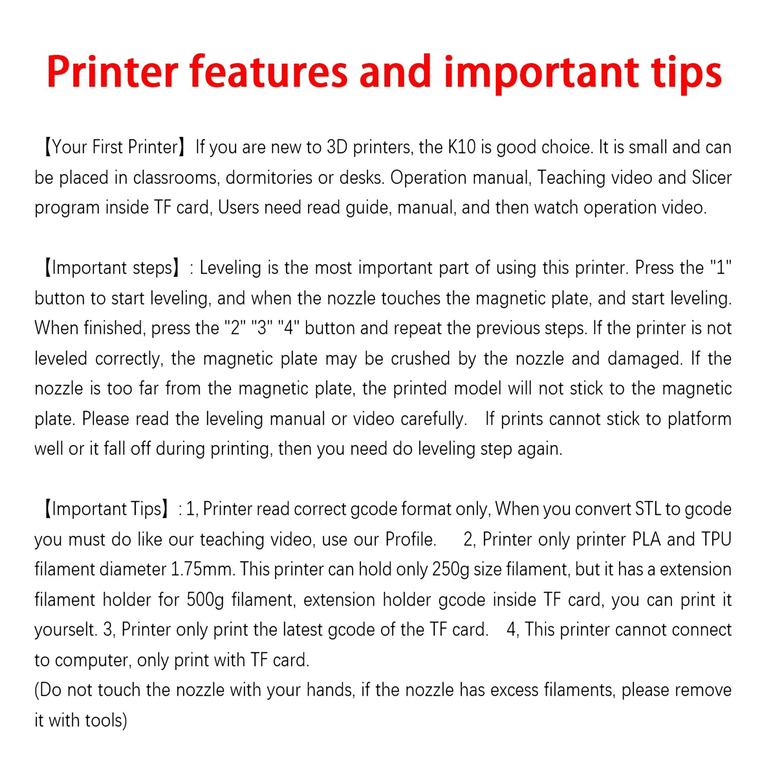 EasyThreed K10 Entry-Level 3D Printer - Perfect for DIY Projects