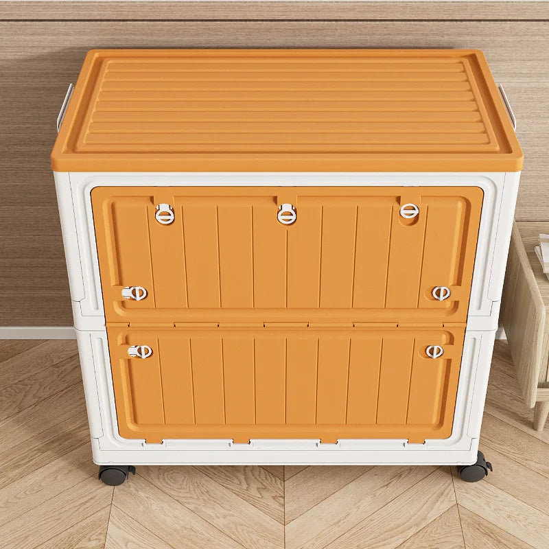 Foldable Storage Bin with Wheels - Space-Saving Organizer for Clothes & Toys