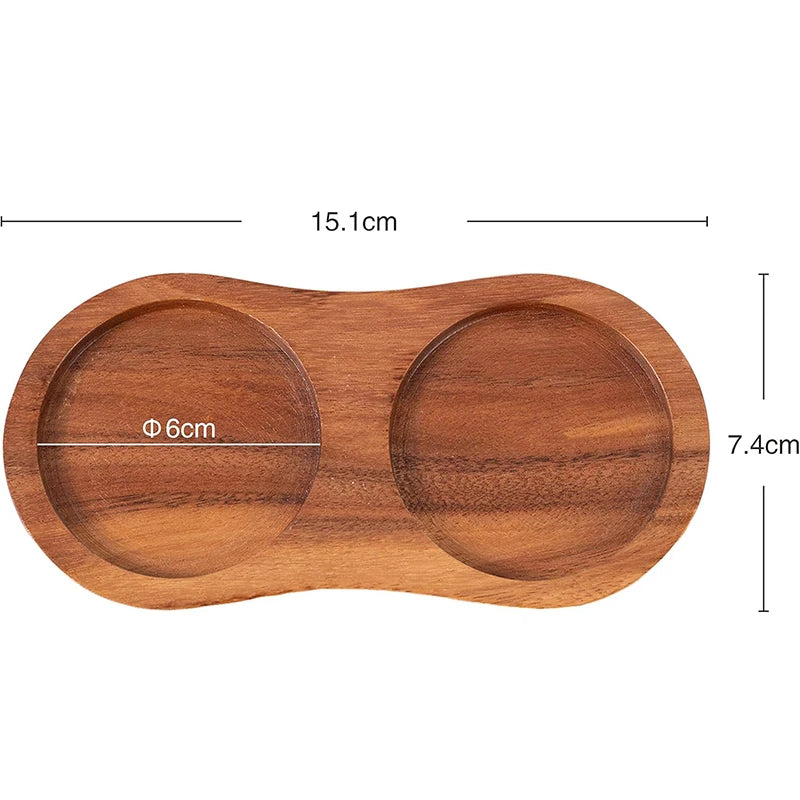 Acacia Wood Salt and Pepper Mill Tray - Kitchen Organizer & Protector