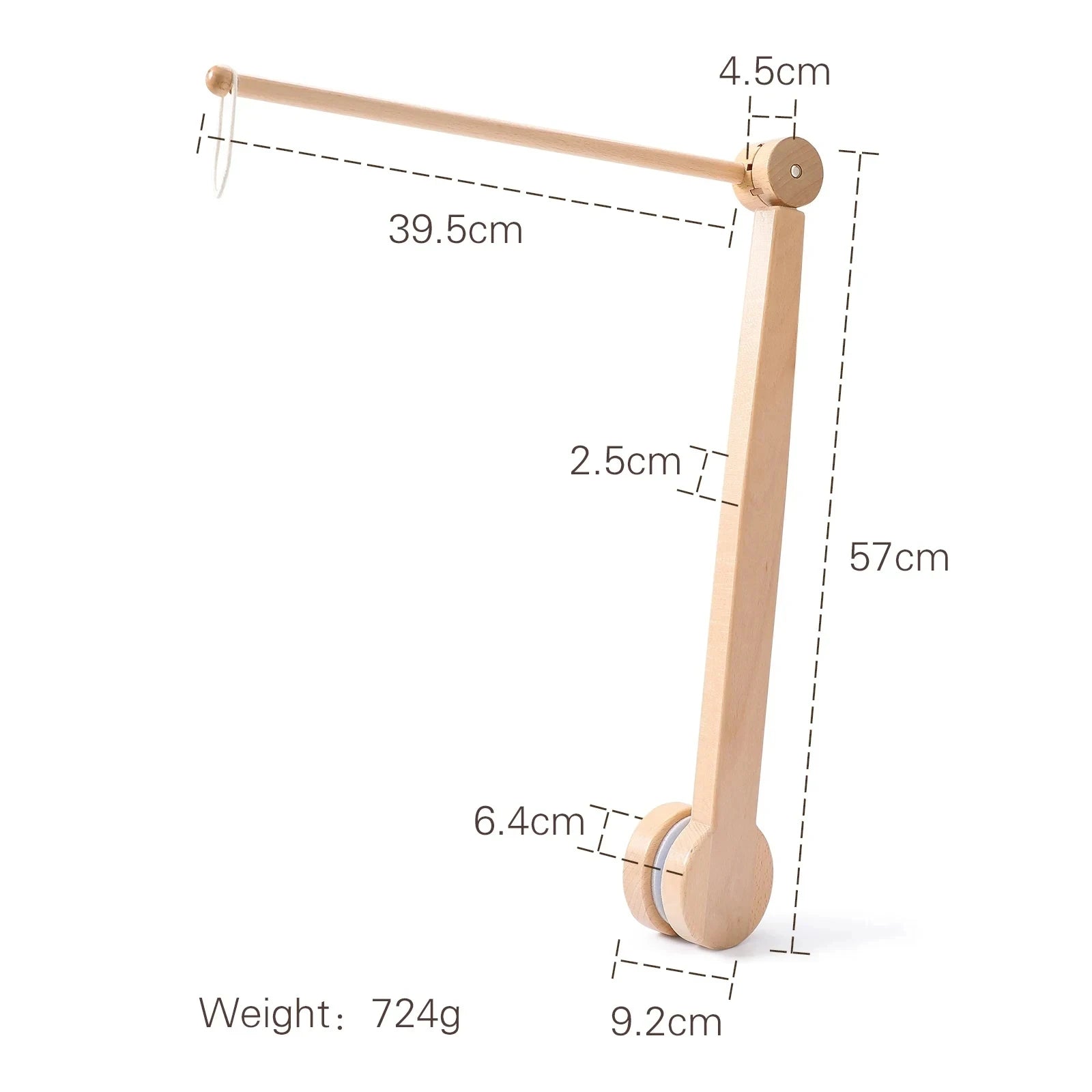 Wooden Baby Mobile Rattle Toy for Newborns - 0-12 Months