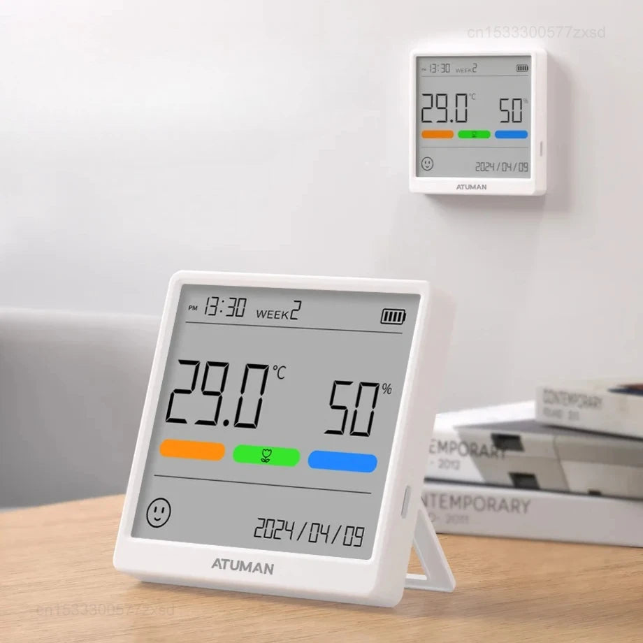 DUKA Digital Temperature & Humidity Meter Indoor Clock - Rechargeable