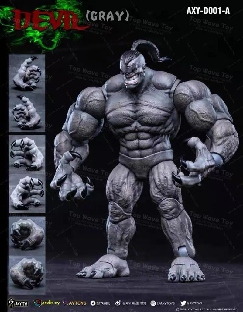 AXYTOYS 1/12 Scale Unpainted Demon Figure – Stunning Crimson Model