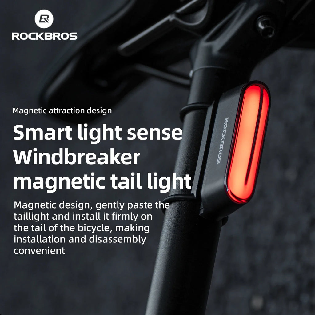 ROCKBROS 7-Mode Rechargeable Bike Tail Light with Smart Brake Sensor