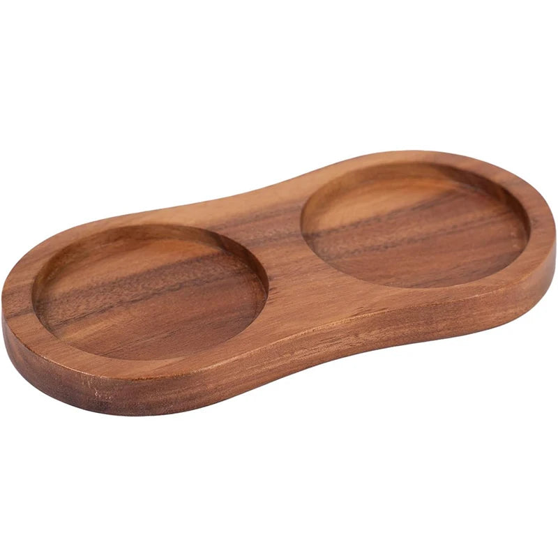 Acacia Wood Salt and Pepper Mill Tray - Kitchen Organizer & Protector