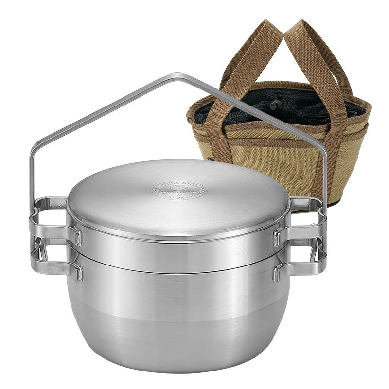 CAMPINGMOON DO-25 Stainless Steel Dutch Pot for Camping & Outdoor Cooking
