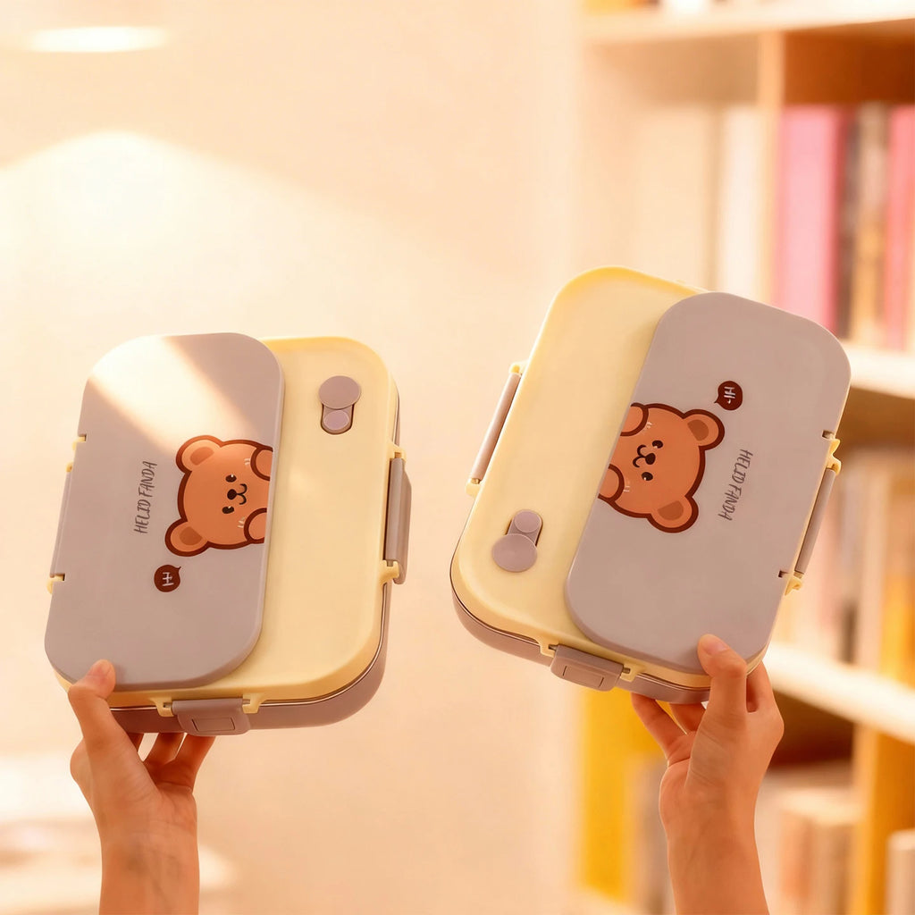 1500ml Stainless Steel Lunch Box with Cutlery & Bowl - Large Capacity