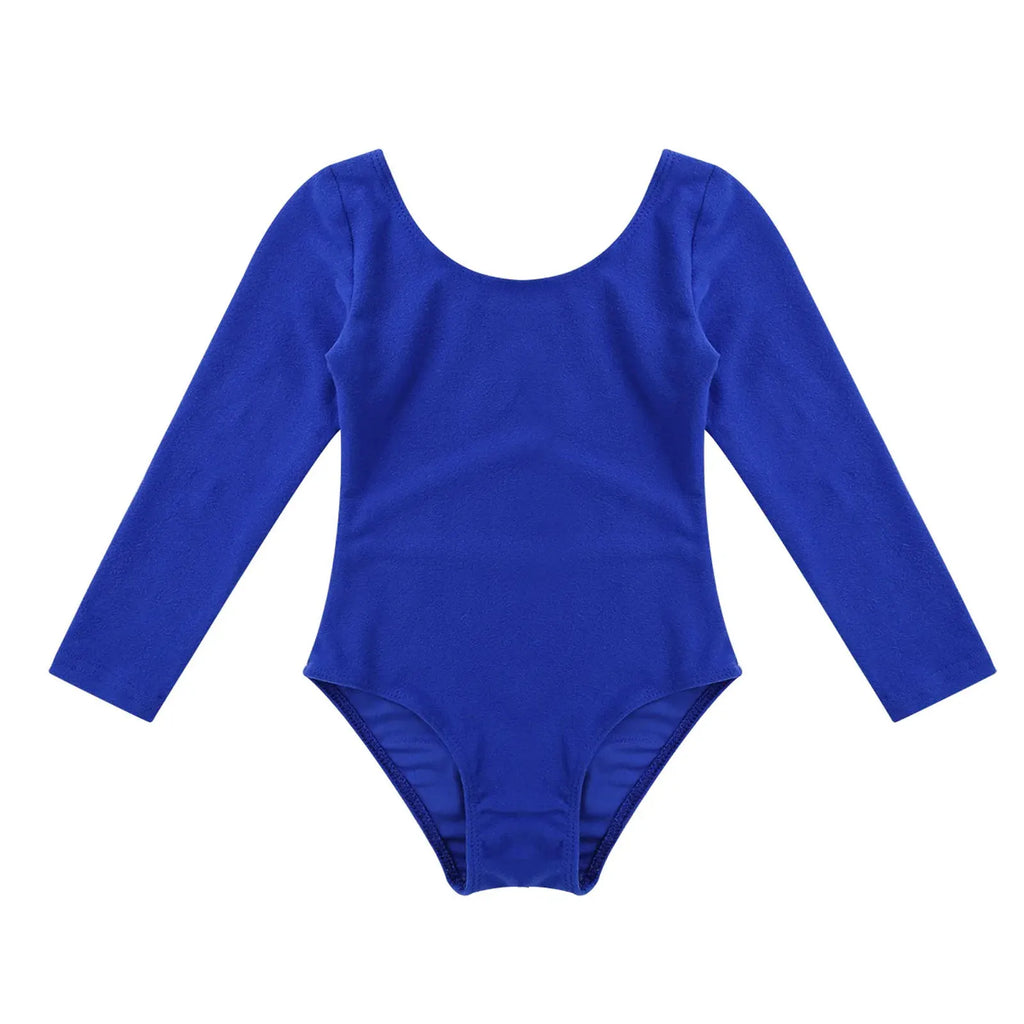 Girls Long Sleeve Ballet Leotard - Soft & Stretchy Dance Costume