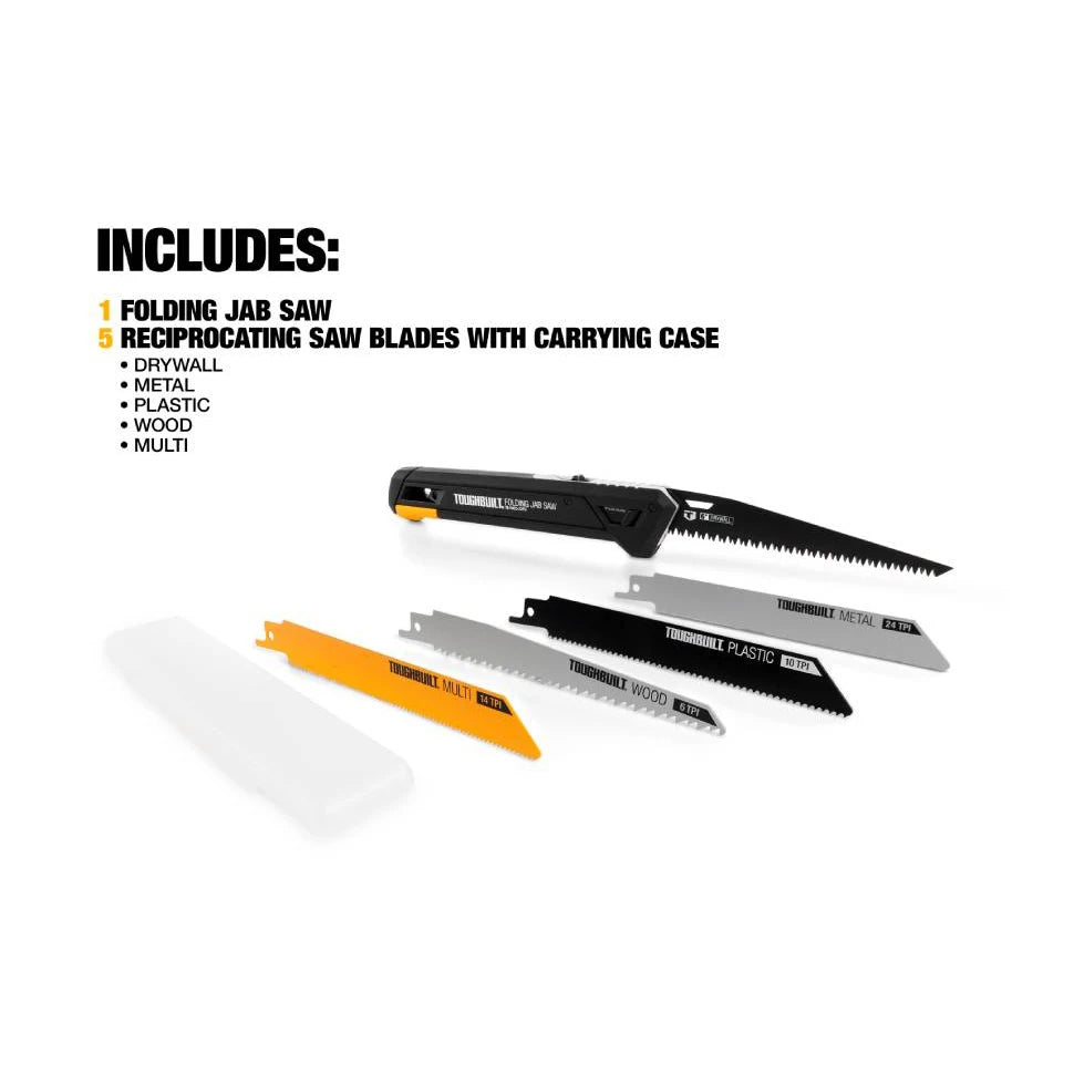 ToughBuilt Folding Jab Saw - 4 Blades for Ultimate Cutting Versatility