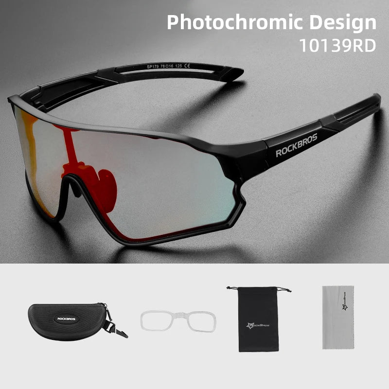 ROCKBROS Photochromic Cycling Glasses - UV400 Protection & Comfort
