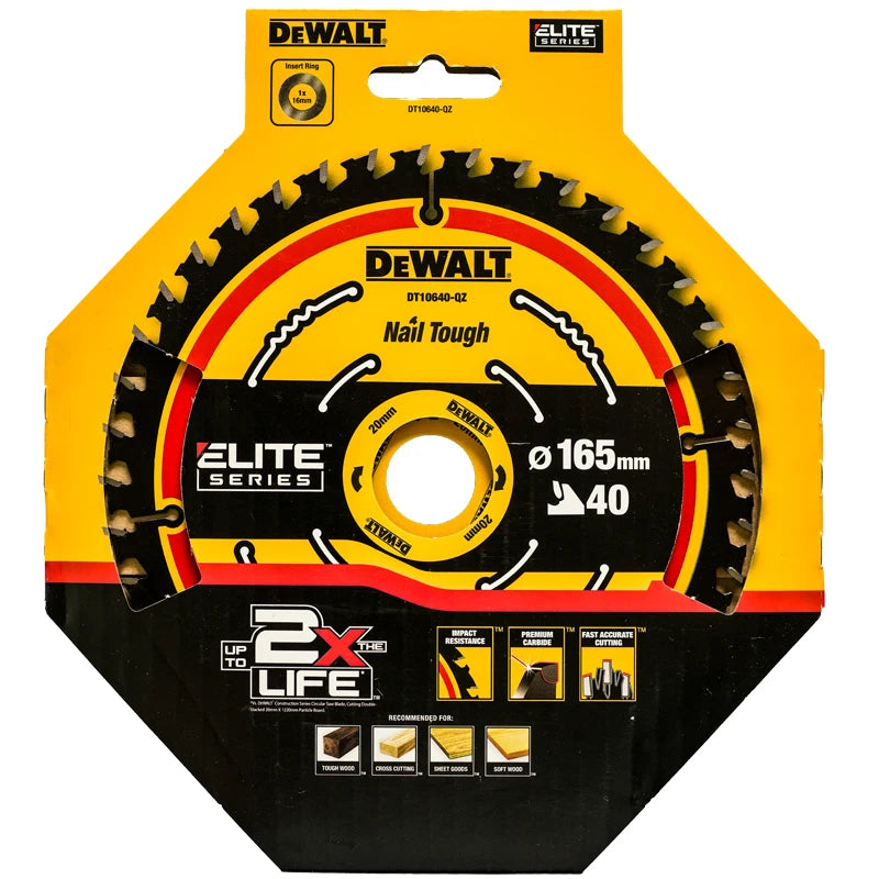 DEWALT DT10640 Circular Saw Blade - 165MM Carbide Cutting Disc