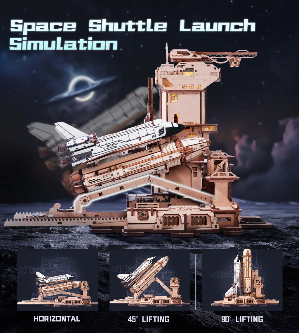 Robotime 3D Space Shuttle Puzzle - Dynamic Mechanical STEM Kit