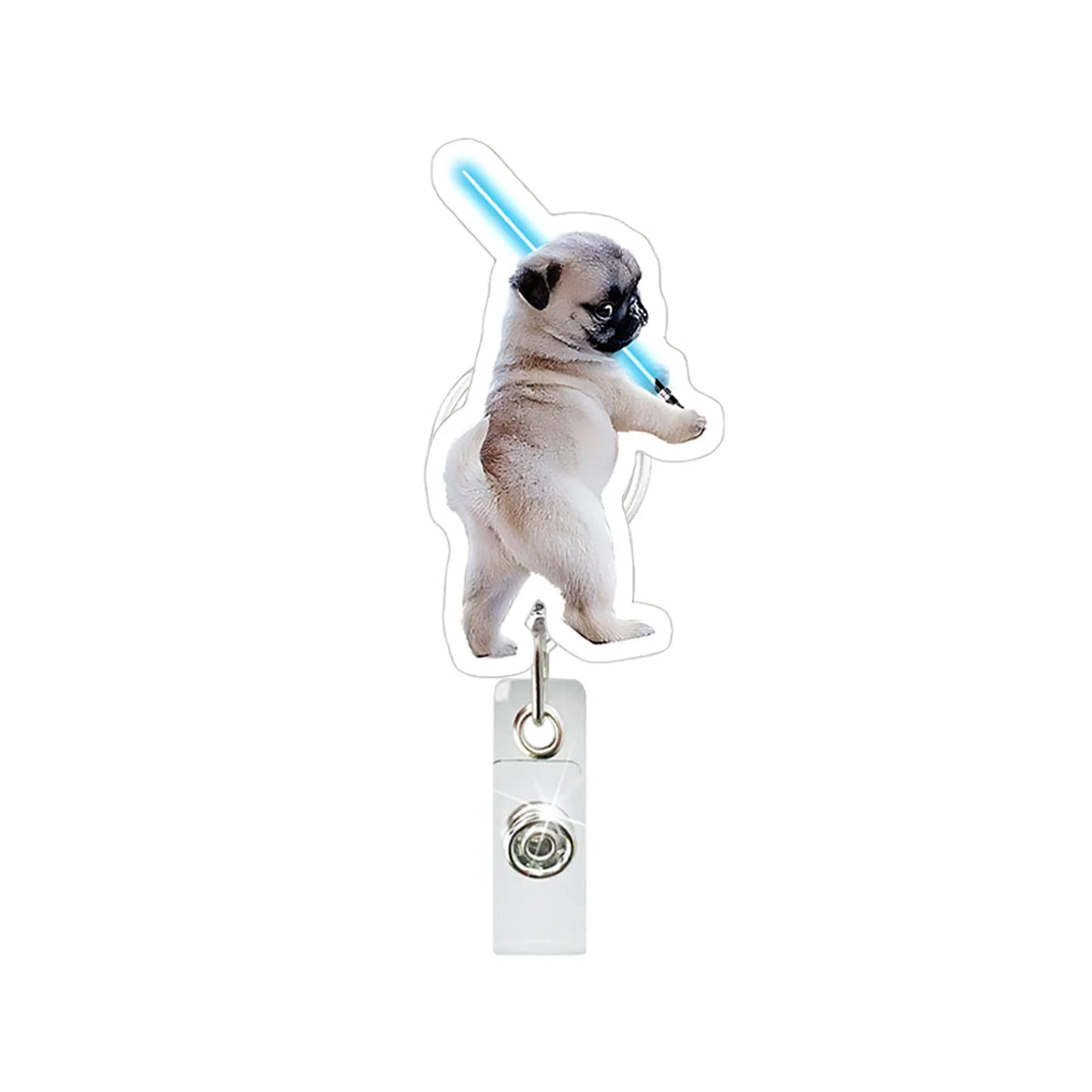Funny Anime Dog Retractable Badge Reel - Perfect for Nurses & Students
