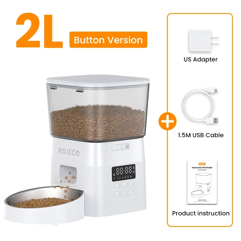 ROJECO Smart Automatic Pet Feeder - Schedule Meals with Ease