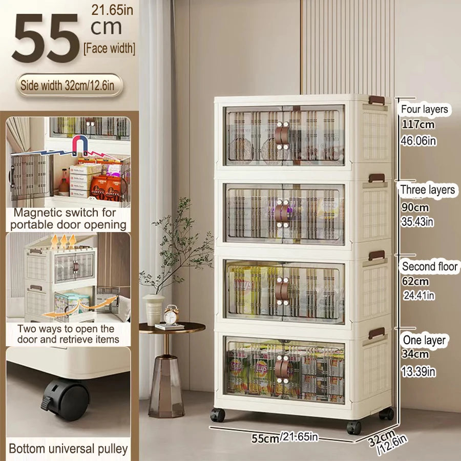 Eco-Friendly Large Capacity Folding Storage Cabinet - Space Saver