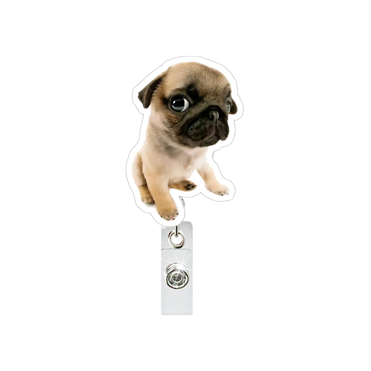 Funny Anime Dog Retractable Badge Reel - Perfect for Nurses & Students
