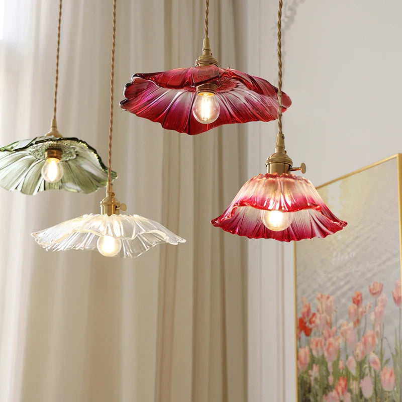 Elegant French Glass Chandelier - Colorful Tiffany Lighting