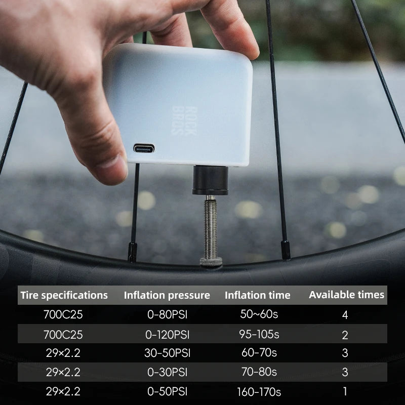 ROCKBROS High-Pressure Electric Air Pump for Bikes - Portable & Versatile