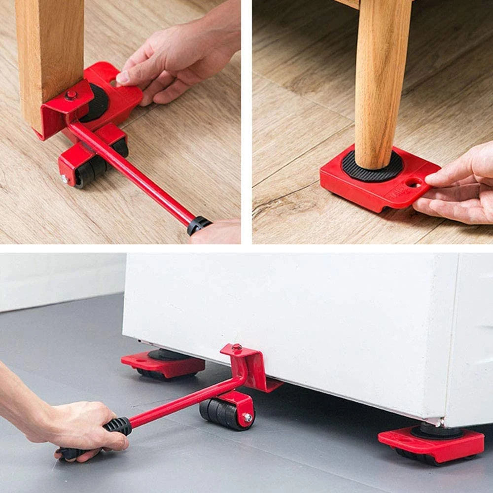 Heavy-Duty Furniture Mover Tool Set - Easy Transport Lifter with Rollers