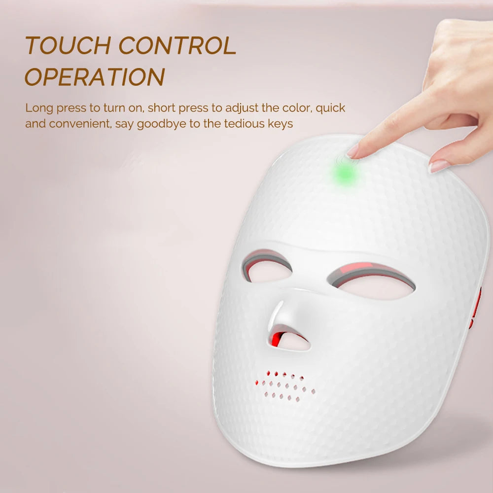 7 Color Wireless LED Facial Mask for Skin Rejuvenation & Firming