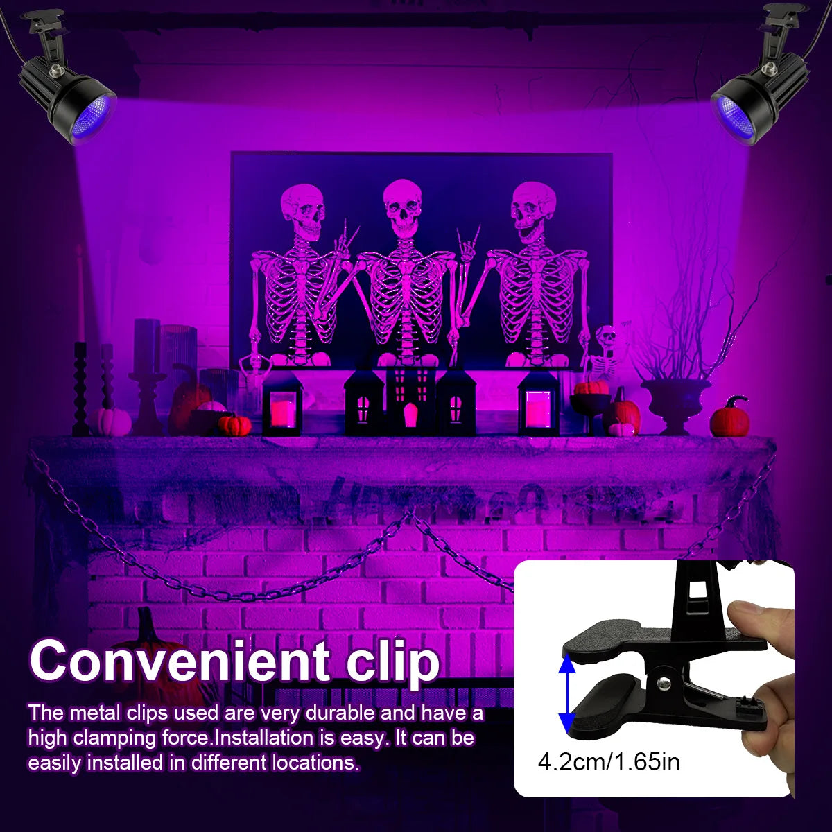 T-SUNRISE UV Projection Light with Clip for Parties & Events