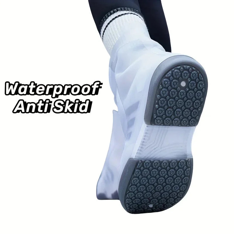 Waterproof Two Tone Shoe Covers - Washable & Anti-Skid Overshoes
