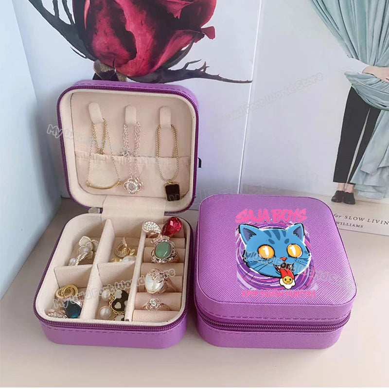 KPOP Jewelry Organizer Box - Stylish Travel Storage for Earrings & Necklaces