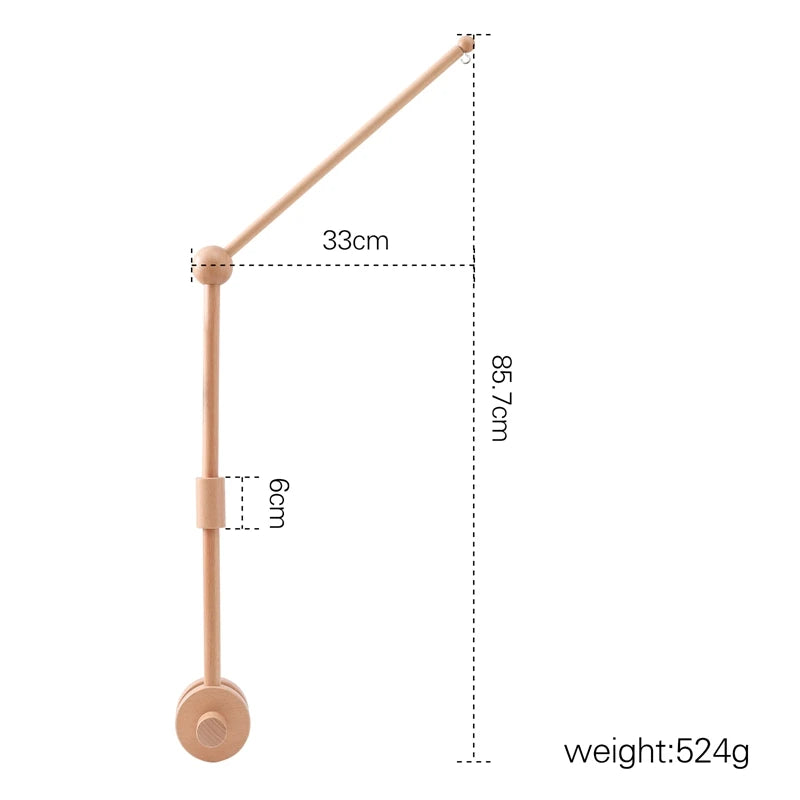 Wooden Baby Mobile Rattle Toy for Newborns - 0-12 Months