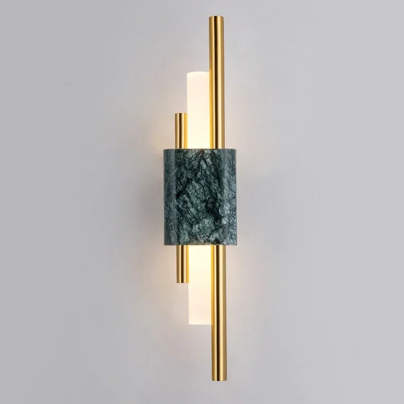 Elegant LED Wall Lamp - Green White Marble for Stylish Home Décor