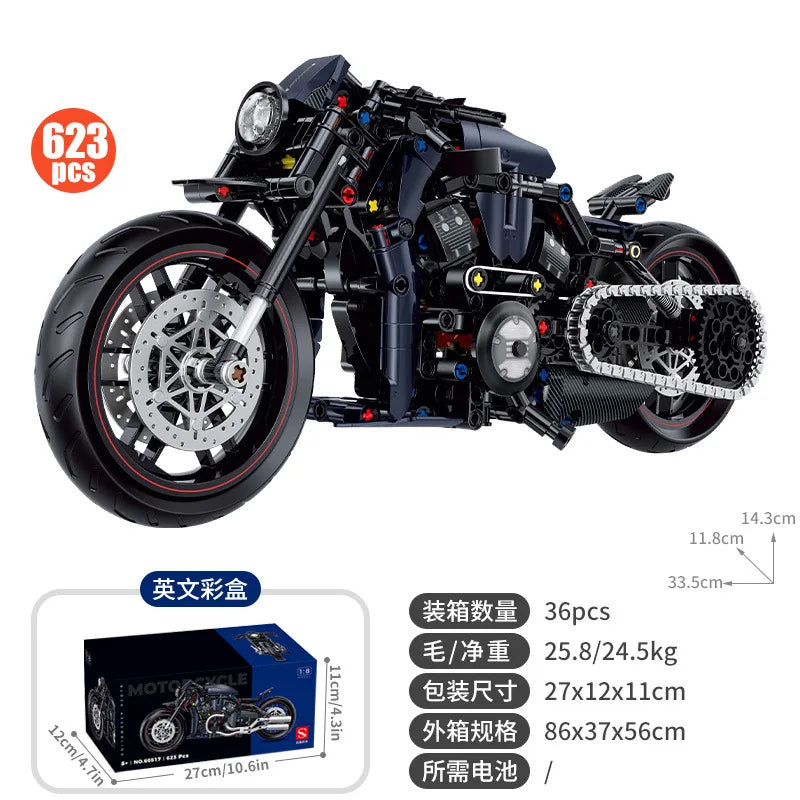 MOULD KING 1:8 Motorcycle Building Block Model Kit - Fun for Kids
