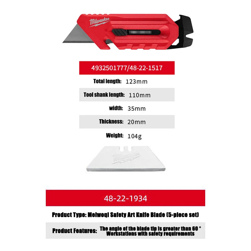 Milwaukee 4-in-1 Folding Utility Knife - Versatile Paper Cutter & Box Opener