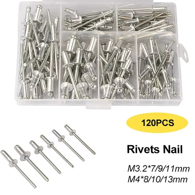 Heavy Duty Hand Riveter Set with 120/150 Assorted Blind Rivets