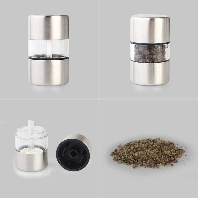 Stainless Steel Mini Grinder | Portable Salt & Pepper Mill for Spices