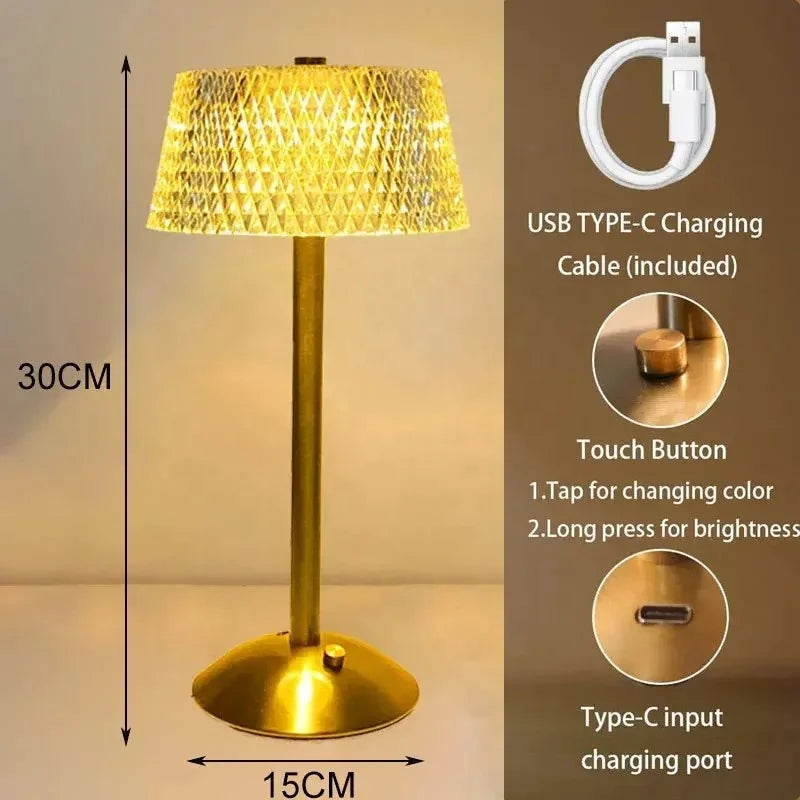 Nordic LED Table Lamp - Modern Rechargeable Touch Control Light
