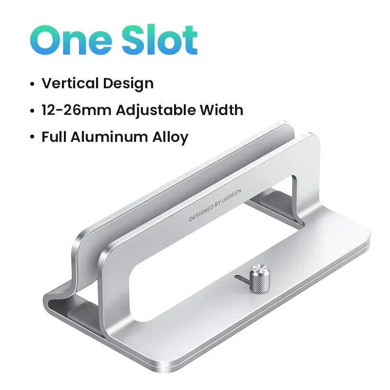 UGREEN Vertical Laptop Stand - Triple Slot Aluminum Holder